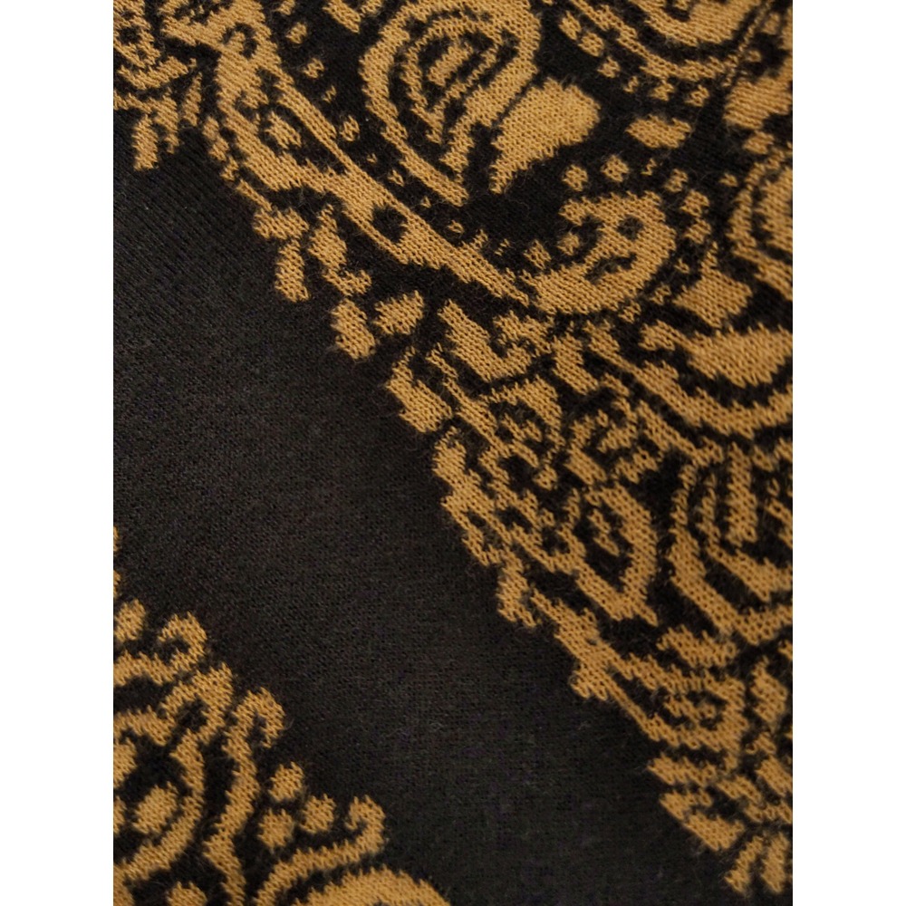 J Jill Cardigan Open Front Black Gold‎ Baroque Print Long Sleeve Cotton Sz S - Picture 6 of 7